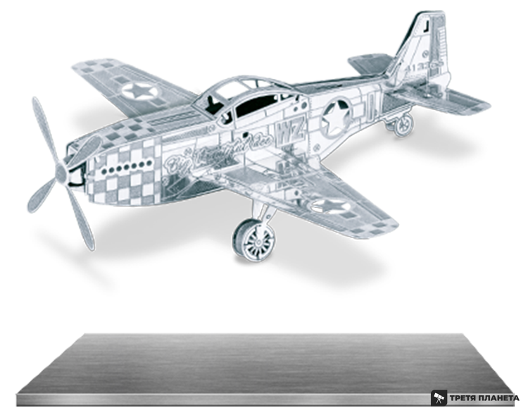 Металлический 3D конструктор "Истребитель Р-51 Mustang" MMS003 фото
