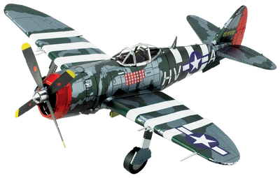 Металевий 3D конструктор "Винищувач-бомбардувальник P-47 "Удар блискавки"" 4980 фото