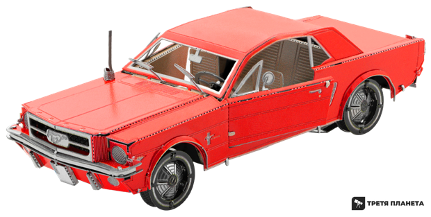 Металлический 3D конструктор "1965 Ford Mustang Coupe, Red Version" MMS056C фото