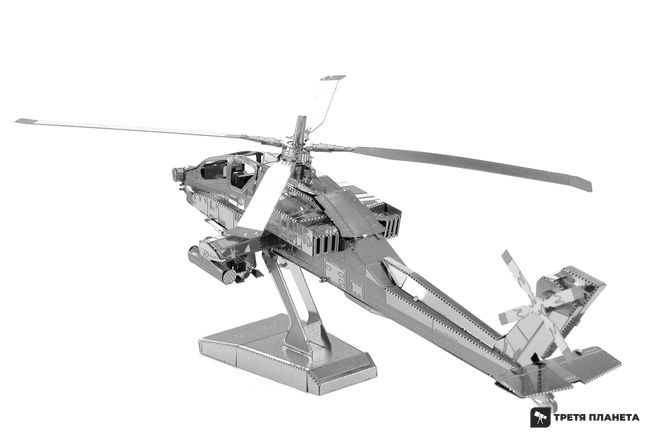 Металлический 3D конструктор "Ударный вертолёт AH-64 Apache" MMS083 фото