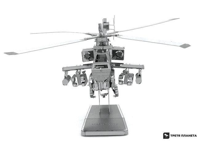 Металевий 3D конструктор "Ударний вертоліт AH-64 Apache" MMS083 фото