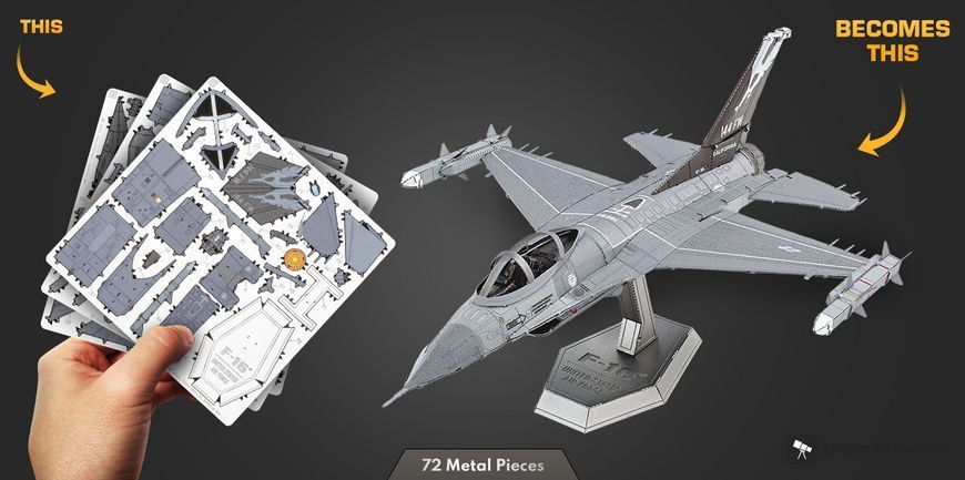 Металлический 3D конструктор "Истребитель F-16 Fighting Falcon United States Air Force" ME1046 фото