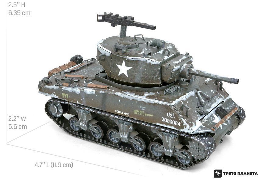 Металлический 3D конструктор "Танк M4 Sherman" PS2024 фото