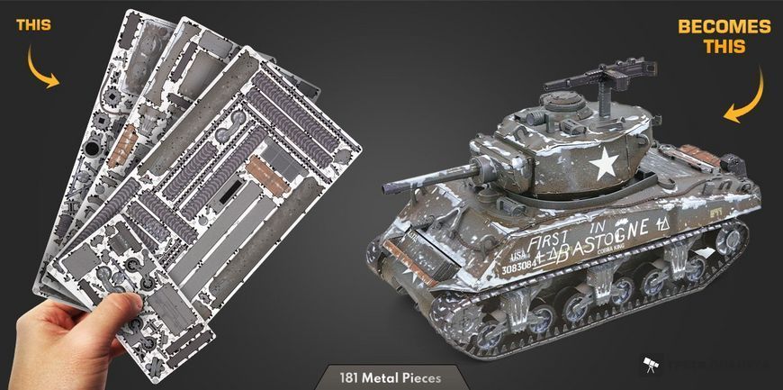 Металлический 3D конструктор "Танк M4 Sherman" PS2024 фото