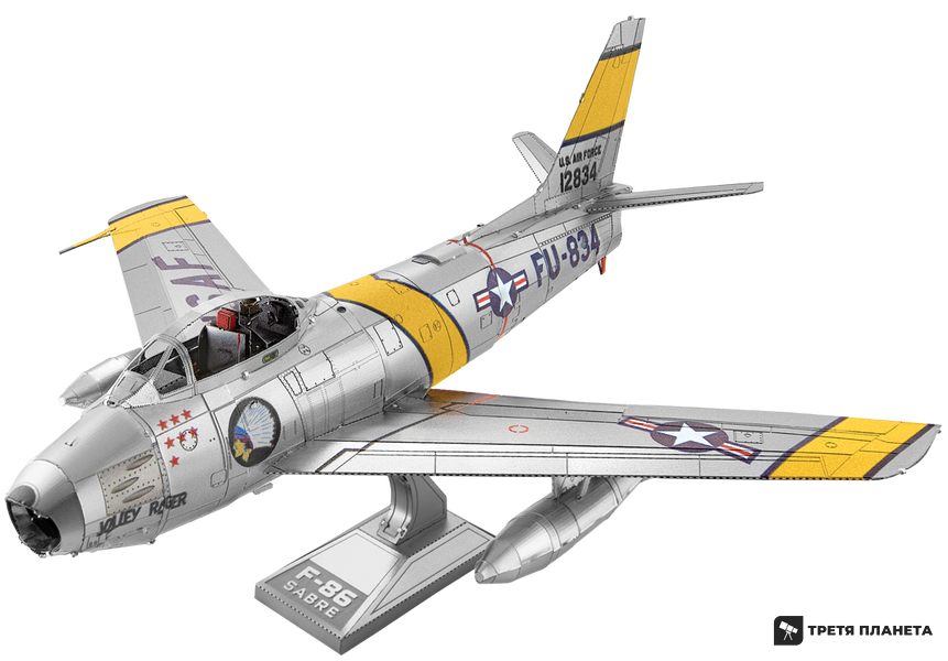 Металлический 3D конструктор "Американский реактивный истребитель F-86 Sabre" ME1015 фото